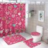 ZGDPBYF 3 Piece Pink Valentine's Day Bathroom Rug Set Pink|Heart|Leopard|Girls Include Bath Mat Contour Rug with Lid Cover view 2