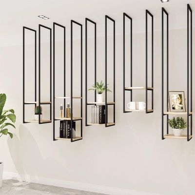 Hanging Shelves 2 Tier Creative Ceiling Shelf Wood Floating Organizer Rack Plants Photos Display Storage Shelving for Bedroom Living Room Restaurant, Black (Size : 30x30x90cm)