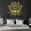 Mandala Wall Art, Lotus Flower Metal Wall Art, Large Metal Mandala Wall Decor, Lotus Mandala Wall Art, Yoga Art, Spiritual Wall Art, Home Bedroom Wall Decor, Metal Wall Art for Living Room (30"x30" | 76x76cm, Gold) view 1