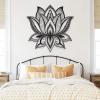 Mandala Wall Art, Lotus Flower Metal Wall Art, Large Metal Mandala Wall Decor, Lotus Mandala Wall Art, Yoga Art, Spiritual Wall Art, Home Bedroom Wall Decor, Metal Wall Art for Living Room (30"x30" | 76x76cm, Gold) view 2