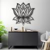 Mandala Wall Art, Lotus Flower Metal Wall Art, Large Metal Mandala Wall Decor, Lotus Mandala Wall Art, Yoga Art, Spiritual Wall Art, Home Bedroom Wall Decor, Metal Wall Art for Living Room (30"x30" | 76x76cm, Gold) view 3