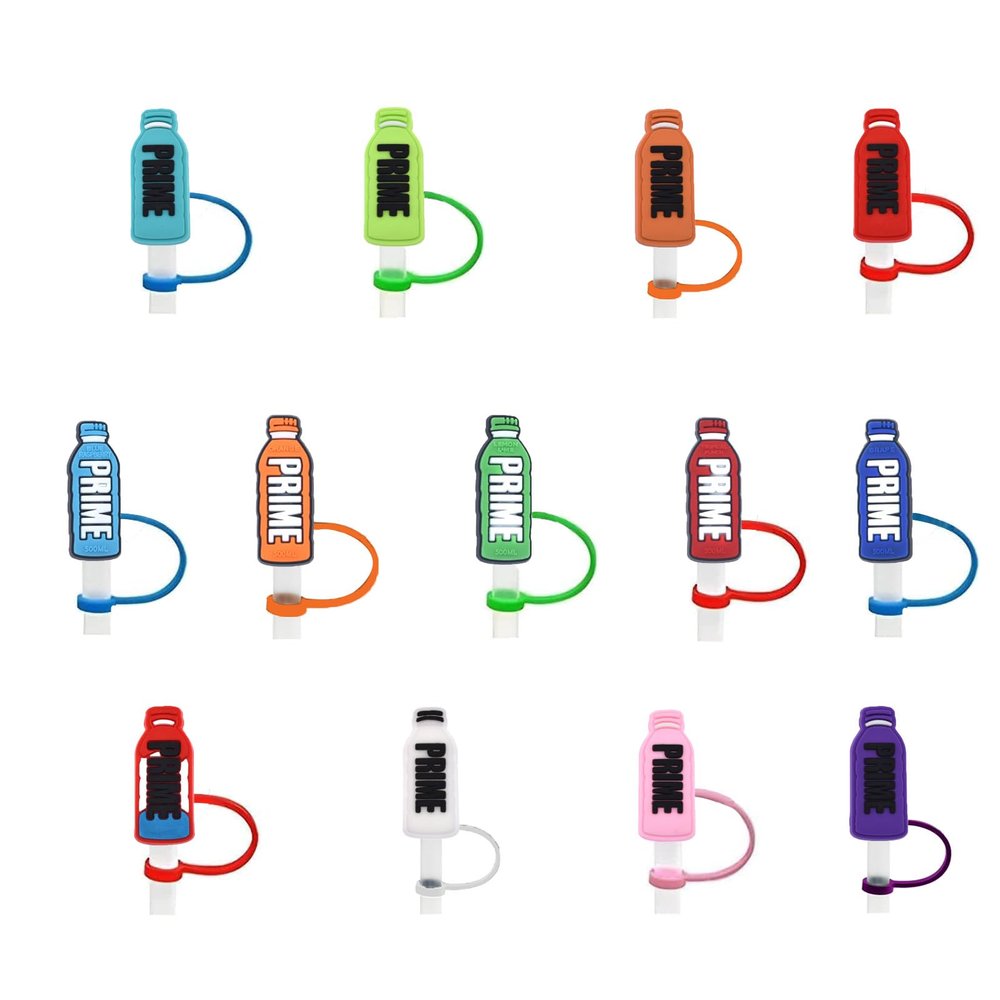 13 PCS Bottle Straw Cover Silicone Straw Covers Cap for Tumblers Reusable Straws Cute Straw Tips Cover