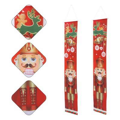 Luxshiny 1pair Nutcracker Themed Christmas Couplets for Door Festive Holiday Decorations for Home Parties and Events and Eye-catching Design to Create Unforgettable Memories
