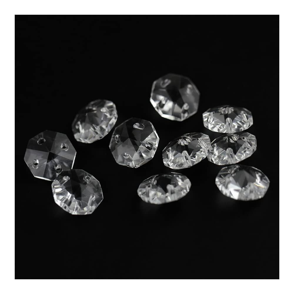 Chandelier Crystal Prisms Pendants 14mm Four Holes Chandelier Beads 100pcs/1000pcs Clear Color Octagon Beads For Chandelier Parts, Crystal curtain beads, Home Decoration Diy Accessories Chandelier Cry