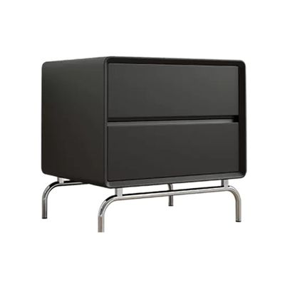 ULTRAWAVE Nightstands Indoor Creative Simple Double Drawer Bedside Cabinet Bedroom Storage Cabinet Living Room Fashion Side Table Black Bedside Table