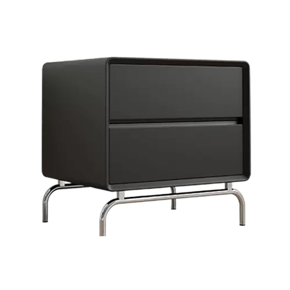 ULTRAWAVE Nightstands Indoor Creative Simple Double Drawer Bedside Cabinet Bedroom Storage Cabinet Living Room Fashion Side Table Black Bedside Table