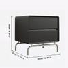 ULTRAWAVE Nightstands Indoor Creative Simple Double Drawer Bedside Cabinet Bedroom Storage Cabinet Living Room Fashion Side Table Black Bedside Table view 3