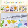 KINUUIS 4 Pcs Kids Bathroom Set Cartoon Dinosaur Shower Curtain Sets with Non-Slip Rugs Toilet Lid Cover and Bath Mat Set, Children Boy Bathroom Decor with 12 Hooks view 4