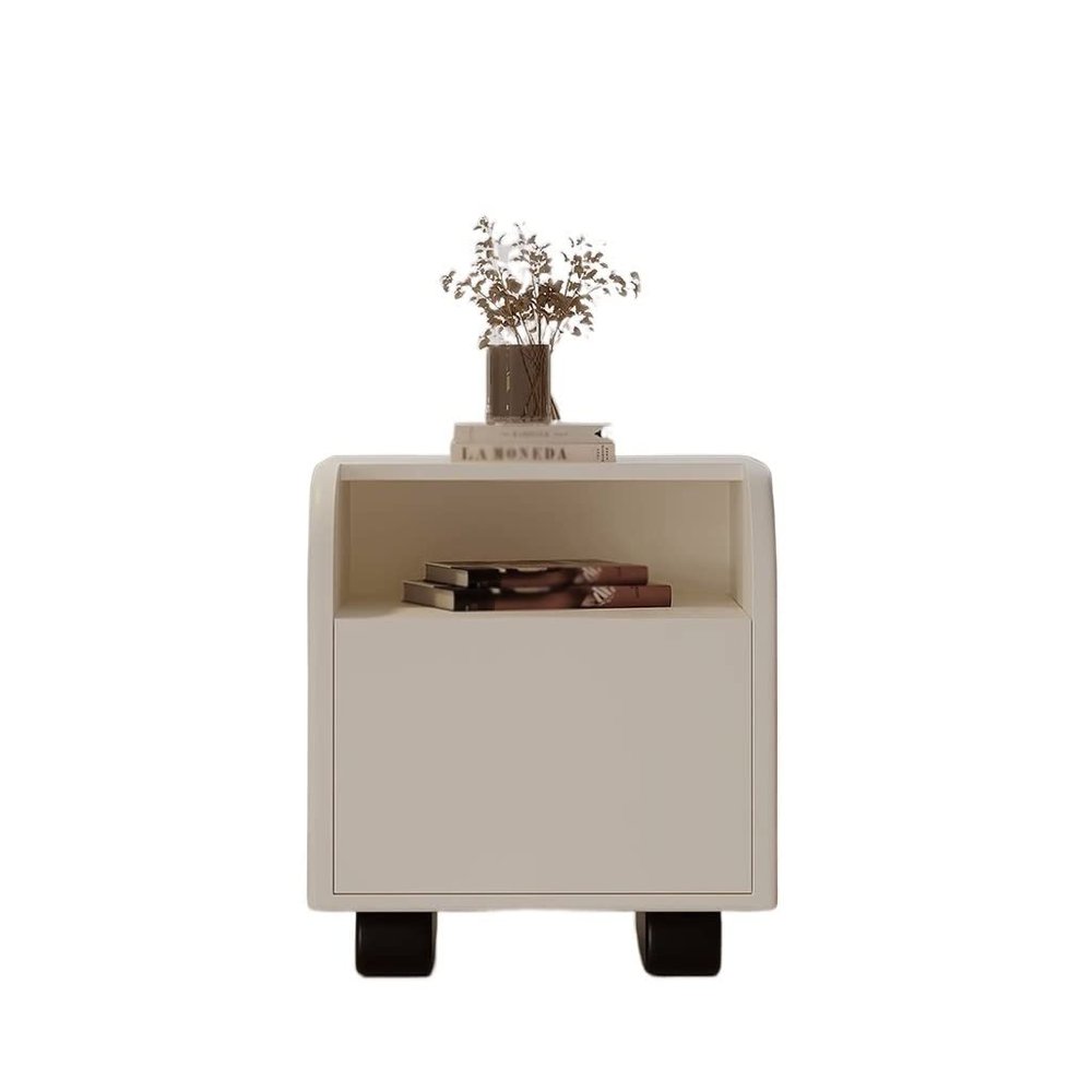 ULTRAWAVE Nightstands Indoor Square Bedside Table Modern Minimalist Cream Style Bedroom Bedside Storage Cabinet Living Room Side Cabinet Bedside Table