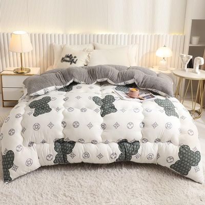 XHCTNN Thickened Super Soft Lambswool Winter Quilt, Breathable Warm Bed Quilted Comforter Fabric Fluffy Plush - Skin Friendly Fleece Double Sided Blanket Quilt(A,150 * 200cm/3.5kg)