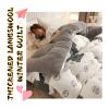 XHCTNN Thickened Super Soft Lambswool Winter Quilt, Breathable Warm Bed Quilted Comforter Fabric Fluffy Plush - Skin Friendly Fleece Double Sided Blanket Quilt(A,150 * 200cm/3.5kg) view 2