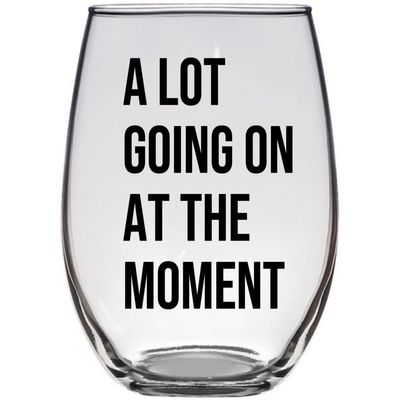 A Lot Going On At The Moment - Fan Gift Swifty Lyrics Sayings Merch Obsessed Swiftey Present - Premium 21oz Stemless Glass Tumbler