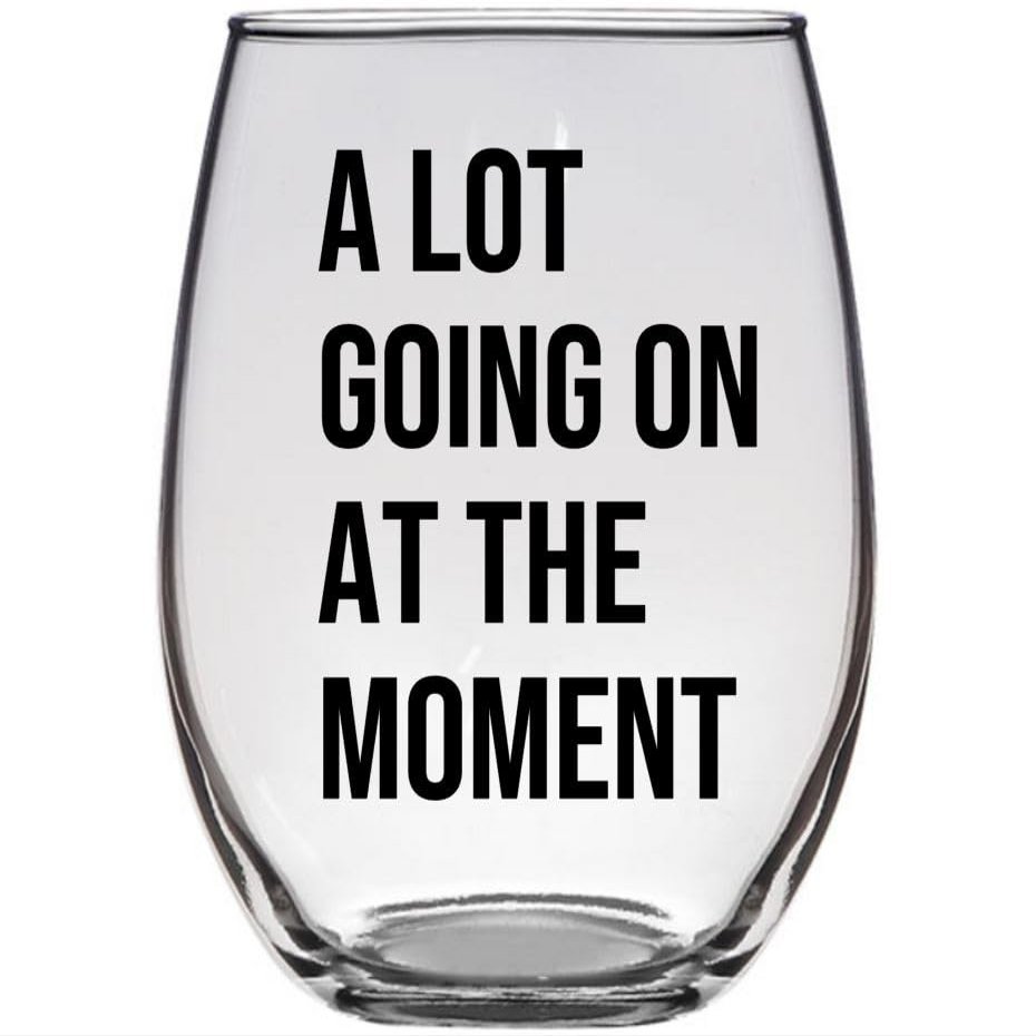 A Lot Going On At The Moment - Fan Gift Swifty Lyrics Sayings Merch Obsessed Swiftey Present - Premium 21oz Stemless Glass Tumbler
