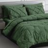AVISHKA BEDDING All Sesions Comforter Set 7 Pieces Pinch Pleat Bed in A Bag, 500 TC 100% Egyptian Cotton Pintuck with Comforter Sheets Pillowcases & Shams Queen Olive Green view 1