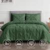 AVISHKA BEDDING All Sesions Comforter Set 7 Pieces Pinch Pleat Bed in A Bag, 500 TC 100% Egyptian Cotton Pintuck with Comforter Sheets Pillowcases & Shams Queen Olive Green view 2