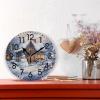 ALAZA Home Decor Merry Christmas Snowman House Winter Round Acrylic 9.84 Inch Wall Clock Non Ticking Silent Clock Art for Living Room Kitchen Bedroom view 2