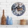 ALAZA Home Decor Merry Christmas Snowman House Winter Round Acrylic 9.84 Inch Wall Clock Non Ticking Silent Clock Art for Living Room Kitchen Bedroom view 3