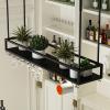 Black Wine Rack, Home Hanging Stemware Champagne Glasses Racks, Bar Restaurant Wine Bottle Holder Suspended Ceiling Wine Glass Storage Shelf Metal Ups view 3