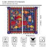 JanJCurt Mexican Curtains, Folk Style Colorful Artwork Abstract Snake Pattern Blackout Window Curtains for Living Room Kitchen Bedroom, Mustard Orange 72x63in view 2