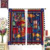 JanJCurt Mexican Curtains, Folk Style Colorful Artwork Abstract Snake Pattern Blackout Window Curtains for Living Room Kitchen Bedroom, Mustard Orange 72x63in view 3