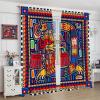 JanJCurt Mexican Curtains, Folk Style Colorful Artwork Abstract Snake Pattern Blackout Window Curtains for Living Room Kitchen Bedroom, Mustard Orange 72x63in view 4