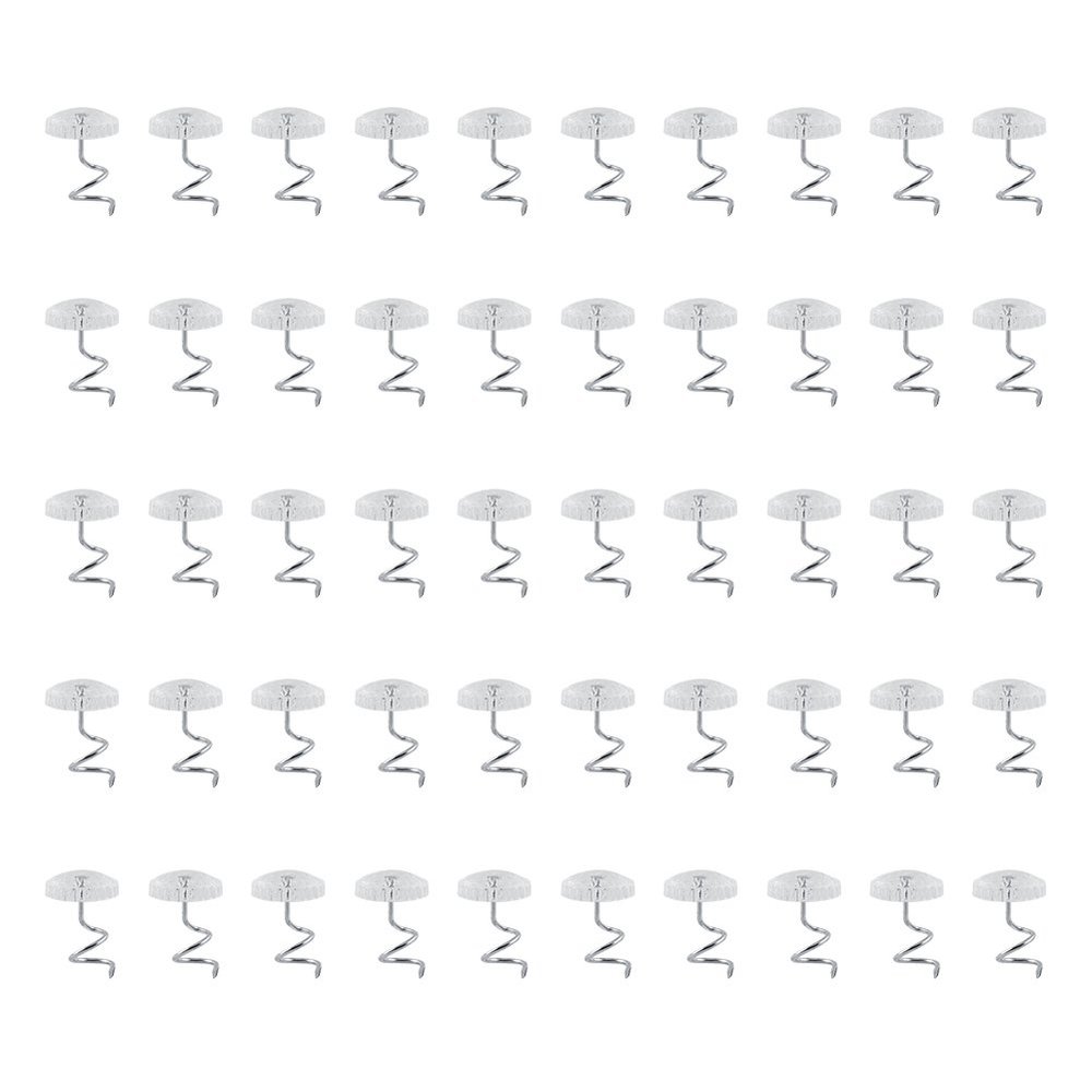 30/50Pcs Upholstery Twist Pins, Clear Heads Bed Skirt Pin, Upholstery Tacks Headliner Pins, Clear Heads Twist Pins for Hold Slipcovers and Bedskirts Other Fabric Decoration (50Pcs)