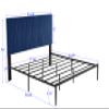 B110 King Bed Beautiful line Stripe Cushion headboard Strong Iron Frame with high Temperature Paint view 2
