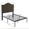 B111 Queen Bed Beautiful line Stripe Cushion headboard Strong Iron Frame with high Temperature Paint view 2