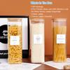 CZZGSM 3 Pack Square Kitchen Storage Jars with Airtight Bamboo Lids and 132 Pantry Labels - 80oz Glass Canisters with Wood Lids - Food Storage Containers for Spaghetti, Pasta, Fettuccine view 2