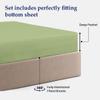 RV Twin(38x75) Sheet Set 4 Pcs- Sage Solid, 100% Egyptian Cotton 600 TC - RV Camper Bunk Sheets, Fits Upto 12 Inch Deep Pocket Mattress, For Travel Trailers Bedding- RV Twin Sheets For Camper view 2