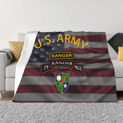 Rqwaaed Us Rangers Veteran Cozy Up with Our Ultra-Soft Fleece Blanket - Perfect for Home and Travel 60"x50"