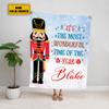Custom Nutcracker Christmas Blanket It's The Most Wonderful Time of The Year Fleece Blanket Custom Name Blankets Christmas Fleece Blanket Super Soft Flannel Blanket Comfy Cozy Throw Blanket Decor view 3