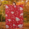 Custom Blanket with Your Face Christmas Santa Hat Your Photo Blanket Christmas Bedroom Decor Gift for Children Custom Name Blankets Christmas Fleece Blanket Super Soft Flannel Blanket view 4