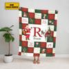 Custom Christmas Monogrammed Blanket for Family Adults Kids Custom Name Blankets Christmas Fleece Blanket Super Soft Flannel Blanket Comfy Cozy Throw Blanket Decor Room Birthday Christmas Sofa Couch view 3