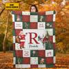 Custom Christmas Monogrammed Blanket for Family Adults Kids Custom Name Blankets Christmas Fleece Blanket Super Soft Flannel Blanket Comfy Cozy Throw Blanket Decor Room Birthday Christmas Sofa Couch view 4