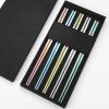 MAXCOOK Pure Titanium Chopsticks Reusable Ice Flower design Multicolor Chop sticks 5 Pairs Set Upscale Tableware Dishwasher Safe Light Durable Palillos Chinos as Gift view 1