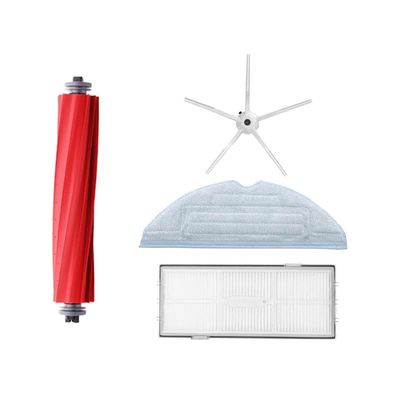 CONTIA Washable Vacuum Accessories/Fit for Roborock S7 S 7 Robotic Cleaner (Mian Roller Side Brush+Hepa Filter+Rag Mop Cloth) Kits (Color : Set B)