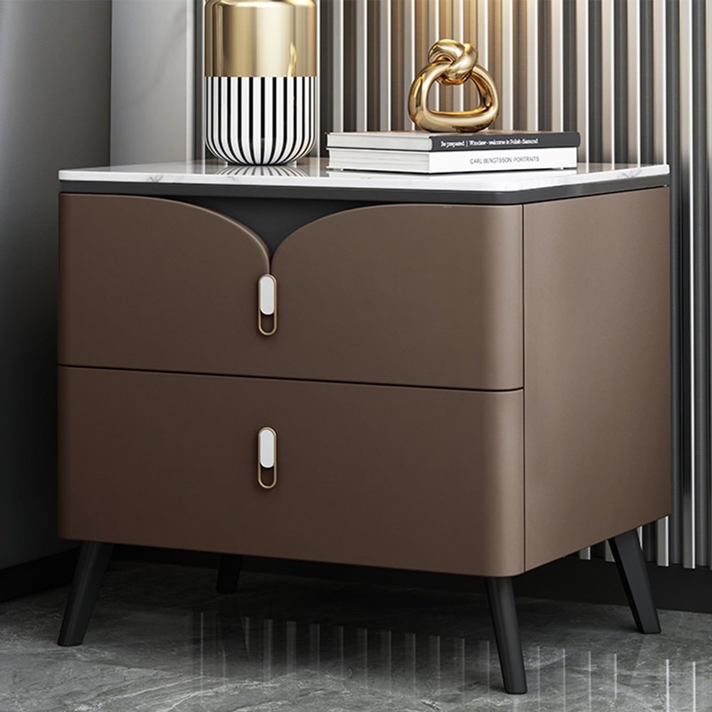 Solid wood nightstand with large capacity drawer,Sofa Side Table 2 Drawer Nightstand for Bedroom,wood nightstand organizer,wood nightstand organizer,Suitable for living room, bedroom, corridor, etc. (