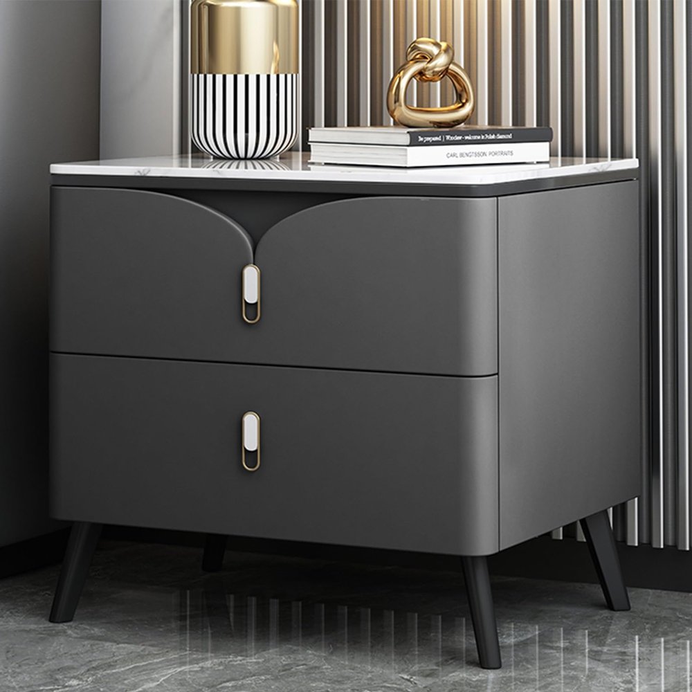 Solid wood nightstand with large capacity drawer,Sofa Side Table 2 Drawer Nightstand for Bedroom,wood nightstand organizer,wood nightstand organizer,Suitable for living room, bedroom, corridor, etc. (