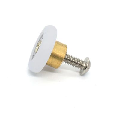 SBTRKT 4pcs Shower Room Pulley Bathroom Sliding Glass Door Wheels Nylon Copper Roller Nylon Outer Belt Screw Sliding Door Wheel Part (Size : 23mm)