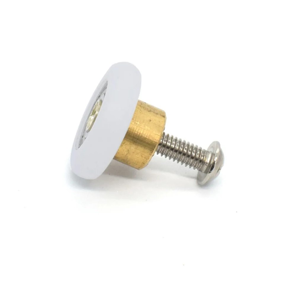 SBTRKT 4pcs Shower Room Pulley Bathroom Sliding Glass Door Wheels Nylon Copper Roller Nylon Outer Belt Screw Sliding Door Wheel Part (Size : 23mm)
