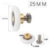 SBTRKT 4pcs Shower Room Pulley Bathroom Sliding Glass Door Wheels Nylon Copper Roller Nylon Outer Belt Screw Sliding Door Wheel Part (Size : 23mm) view 3