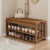 HOBIBA Organizer Living Room Shoe Bench Entryway with Cushion 2-Tier Shoe Cabinet Bench with Storage Cubbies, for Indoor Entrance Hallway Bedroom (Size:20x11x18in) view 2
