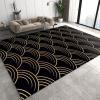 3D Modern Simplicity Bedroom Rug, Golden Yellow Abstract Wavy Curved Lines Apartment Carpet, Non-Slip Mat Pattern Clear Comfortable Feet Apply to Hotels Entrance Door,69ft/180 * 270cm view 2