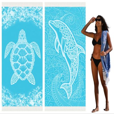 2 Pack Turkish Beach Towel Quick Dry Absorbent Cotton Lightweight Thin Bathroom Bath Pool Swim Towels Extra Large Oversized Sand Free Towel Beach Accessories Essentials Stuff Cloud Adults Gift