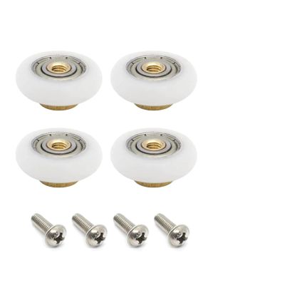SBTRKT 4pcs Shower Room Pulley Bathroom Sliding Glass Door Wheels Nylon Copper Roller for Bathroom Fixture Hardware Upper Bottom (Color : 23mm)