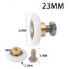 SBTRKT 4pcs Shower Room Pulley Bathroom Sliding Glass Door Wheels Nylon Copper Roller for Bathroom Fixture Hardware Upper Bottom (Color : 23mm) view 2