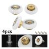 SBTRKT 4pcs Shower Room Pulley Bathroom Sliding Glass Door Wheels Nylon Copper Roller for Bathroom Fixture Hardware Upper Bottom (Color : 23mm) view 3