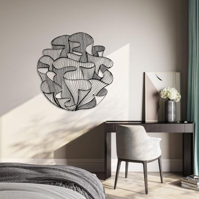 Abstract Metal Wall Art, Modern Metal Wall Art, Metal Wall Art Decor, Lines Metal Wall Art, Home Decor, Metal Wall Art for Bedroom, Irregular Metal Wall Decor, Housewarming Gift (30 x 30 inch | 76 x 76 cm, Black)