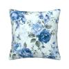 BTCOWZRV Corduroy Throw Pillow Cover 20"X20" Square Decorative Pillowcase Blue Flower Floral Pattern Roses Double-Sided Print Cushion Covers for Couch Bed Sofa Living Room view 1